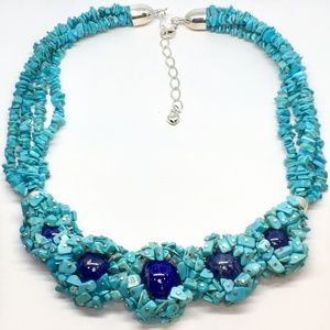 Jay King Sterling Turquoise & Lapis Necklace
